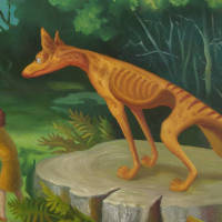 Admiring the Relics - oil on canvas  40 cm x 50 cm  