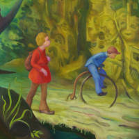 Way to the Waterfall  oil on canvas 71 cm x 56 cm  